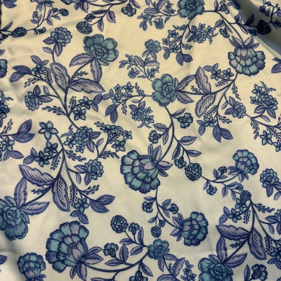 NEW Appleseed's Pajama Set Large Blue & White Floral Satin Relaxed Fit Cottage - Picture 6 of 16